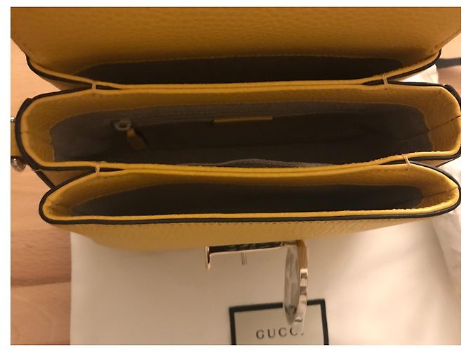 Borsa a mano Gucci Interlocking GG in pelle gialla Giallo - vista 5