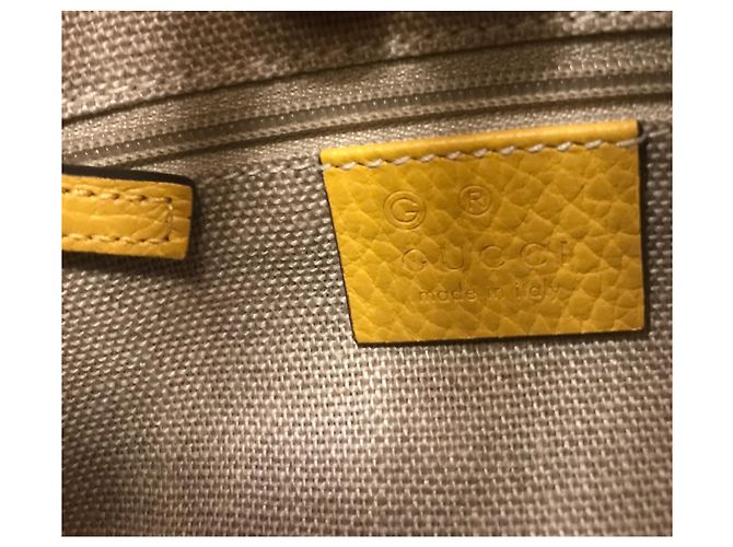 Borsa a mano Gucci Interlocking GG in pelle gialla Giallo - vista 6
