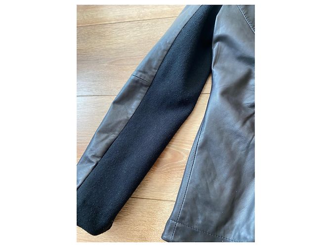 Autre Marque Giacca in pelle nera da donna Emporto Armani Nero - vista 6