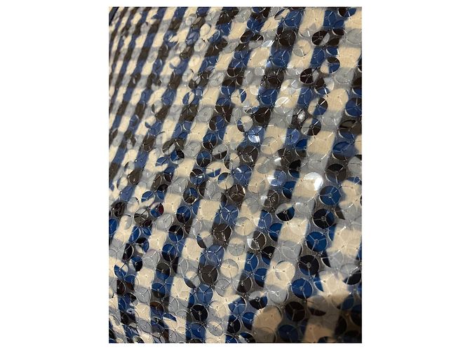 Frankie Morello Paillettenkleid Blau Weiß - Ansicht 2