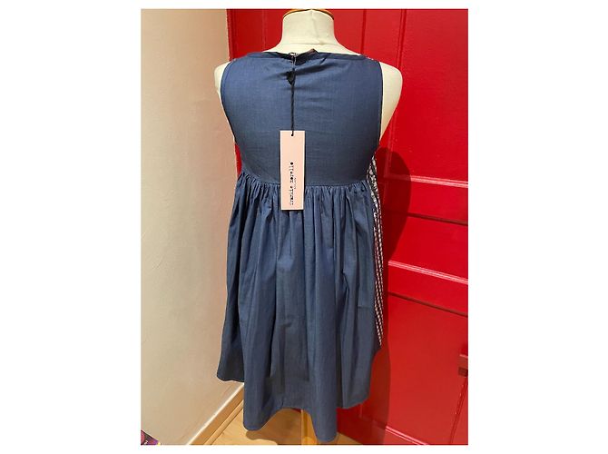 Frankie Morello Paillettenkleid Blau Weiß - Ansicht 3