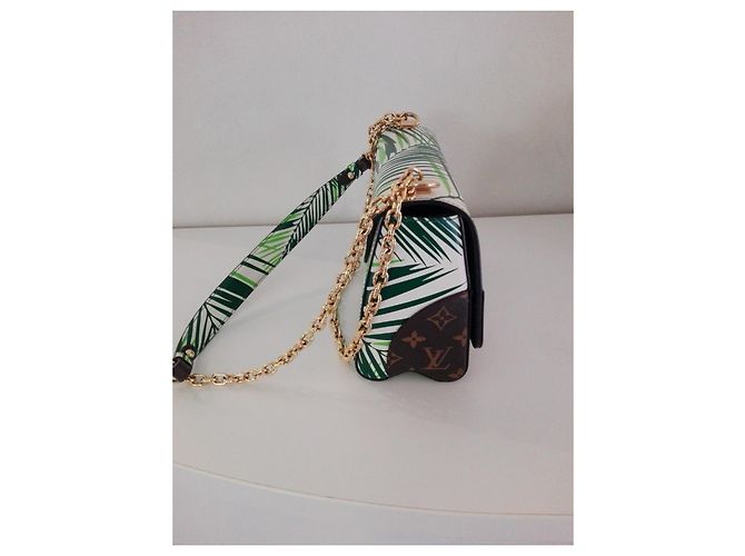 Borsa Louis Vuitton Twist MM in pelle e tela Multicolore - vista 2