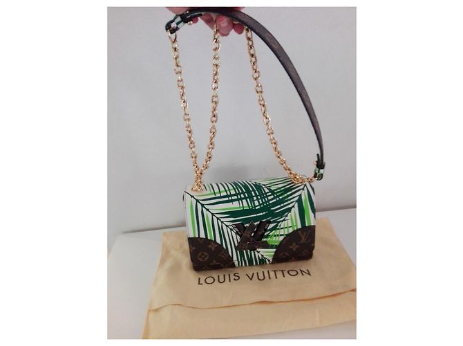 Borsa Louis Vuitton Twist MM in pelle e tela Multicolore - vista 3