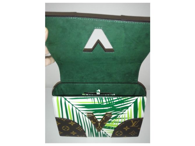 Borsa Louis Vuitton Twist MM in pelle e tela Multicolore - vista 4