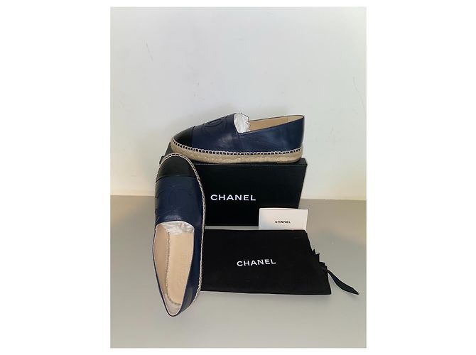 Schöne klassische Chanel Espadrille Dunkelblau - Ansicht 2