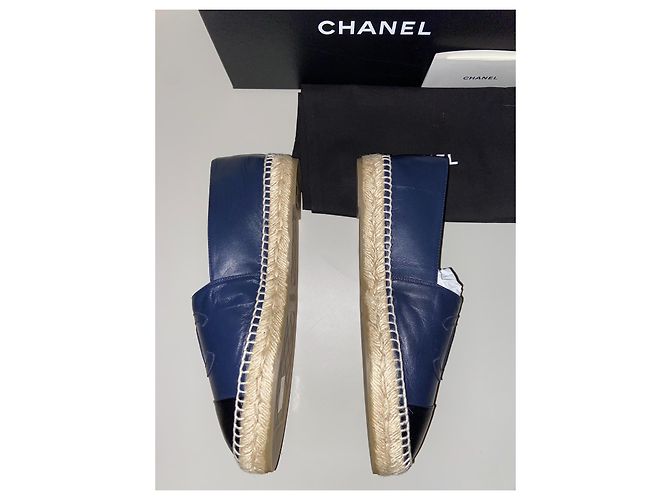 Schöne klassische Chanel Espadrille Dunkelblau - Ansicht 3
