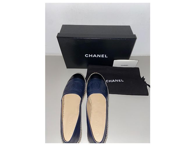 Schöne klassische Chanel Espadrille Dunkelblau - Ansicht 4