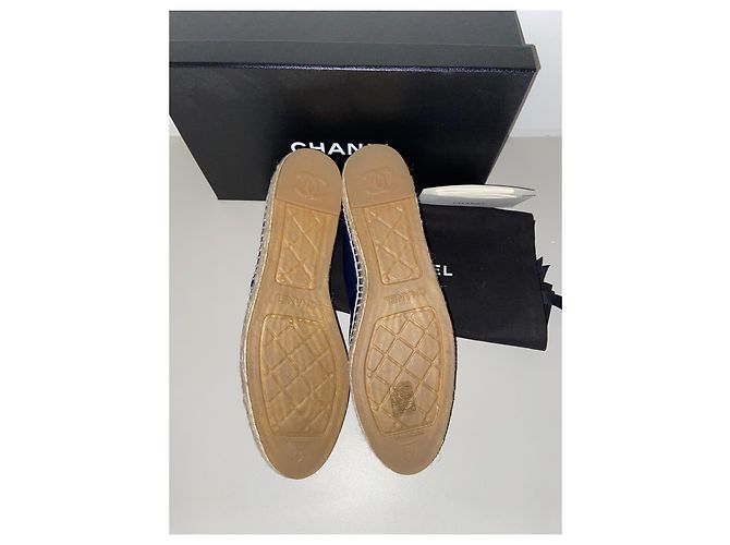 Schöne klassische Chanel Espadrille Dunkelblau - Ansicht 5