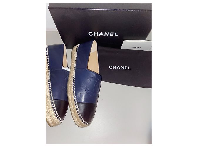Schöne klassische Chanel Espadrille Dunkelblau - Ansicht 6