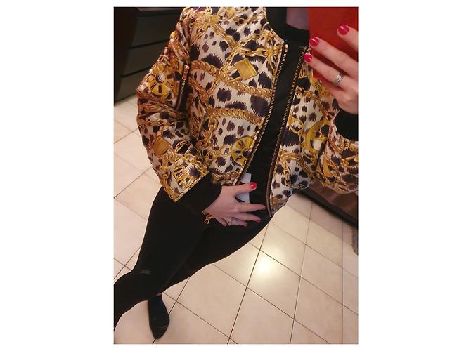 Moschino Jacke Schwarz Gelb Eggshell Stoff Grösse S Aus weiß - Ansicht 2