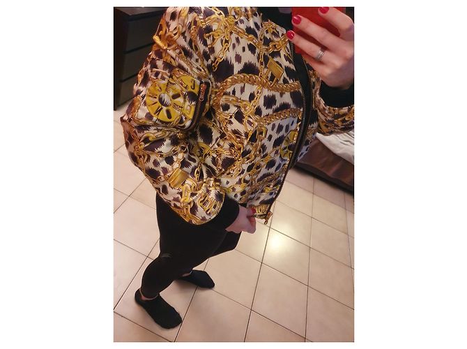 Moschino Jacke Schwarz Gelb Eggshell Stoff Grösse S Aus weiß - Ansicht 3