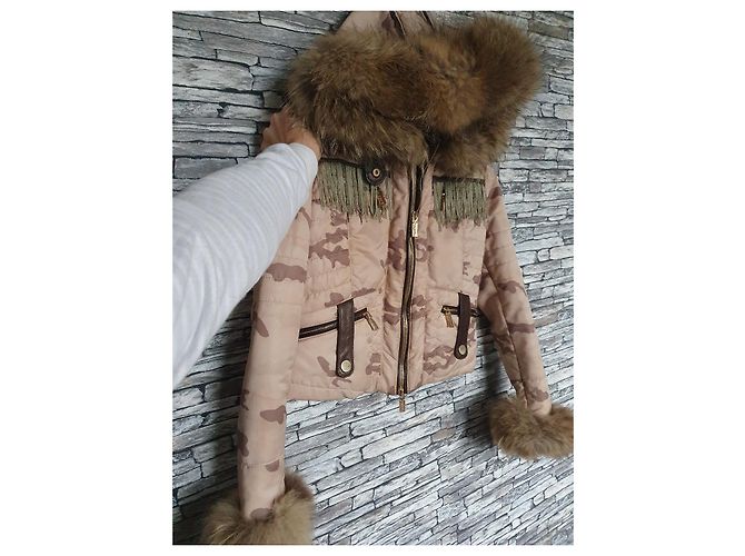 Autre Marque Society Team Jacke Beige Stoff Grösse S - Ansicht 3