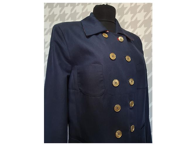 Autre Marque Blazer Lungo NVSCO Blu Lino e Cotone - vista 3