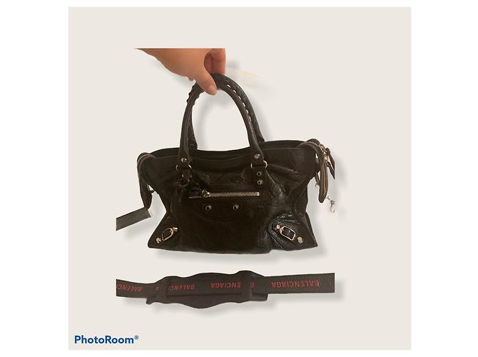 Borsa Balenciaga City in pelle nera Nero - vista 2