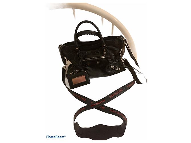 Borsa Balenciaga City in pelle nera Nero - vista 3