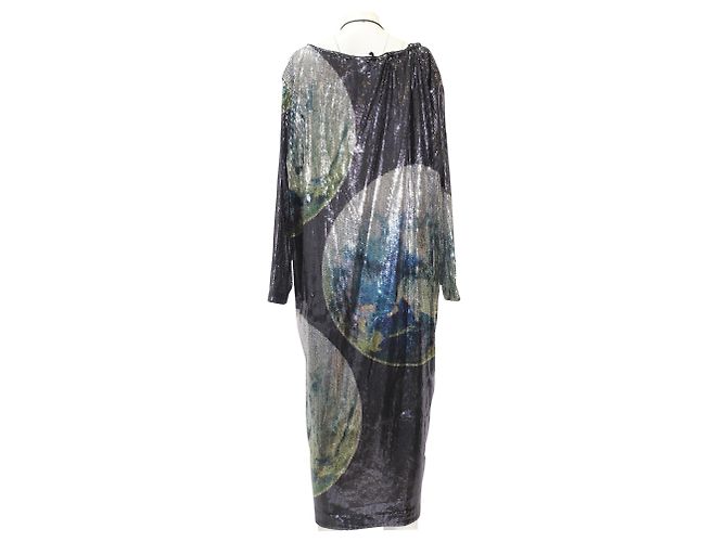 Ganni Pailletten-Mesh-Maxikleid in Multicolor, Polyester Mehrfarben - Ansicht 2