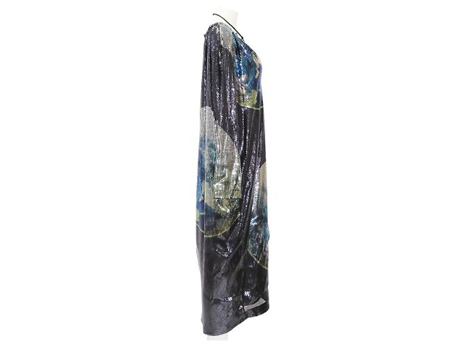 Ganni Pailletten-Mesh-Maxikleid in Multicolor, Polyester Mehrfarben - Ansicht 6