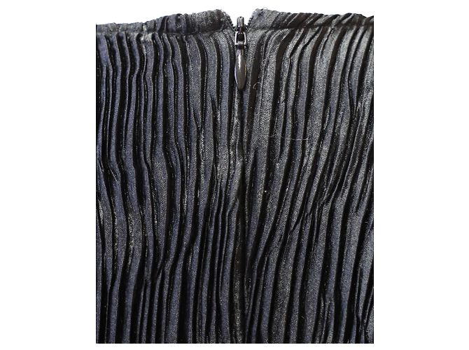 Ganni Plisierter Kleid mit Gürtel aus schwarzer Viskose - Ansicht 5