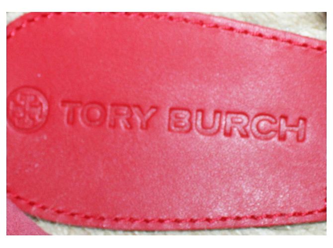Tory Burch Zeppe Espadrillas Rosse - vista 7