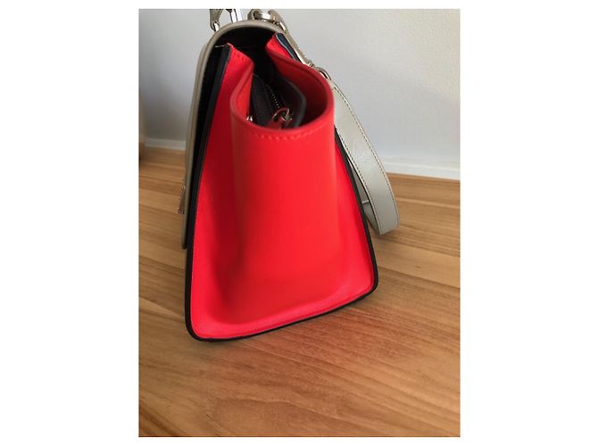 Trapèze Céline Trapeze Leder Handtasche Schwarz Rot Grau - Ansicht 5