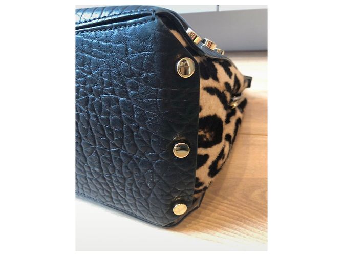 Borsa a mano Jimmy Choo Lockett in Pelle Nera Leopardata Nero Stampa leopardo - vista 4