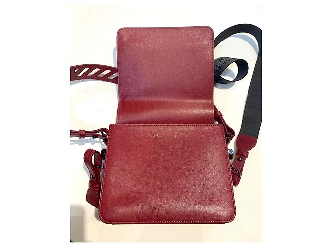 Borsa a tracolla Off White in pelle bordeaux Bordò - vista 10