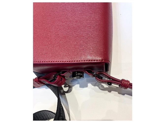 Borsa a tracolla Off White in pelle bordeaux Bordò - vista 4