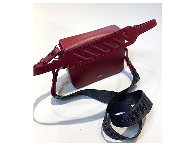 Borsa a tracolla Off White in pelle bordeaux Bordò - vista 6