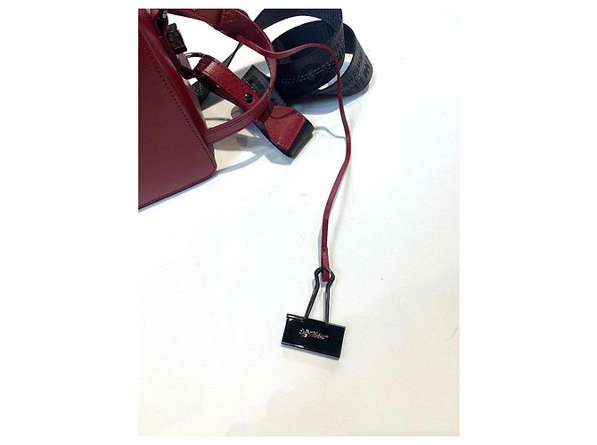 Borsa a tracolla Off White in pelle bordeaux Bordò - vista 7