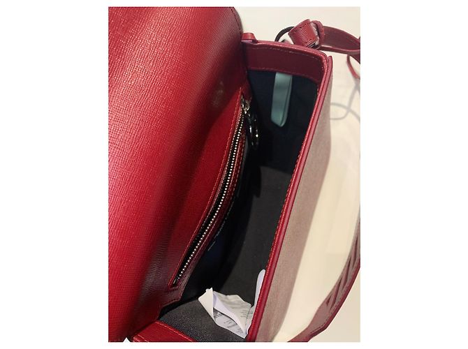 Borsa a tracolla Off White in pelle bordeaux Bordò - vista 8