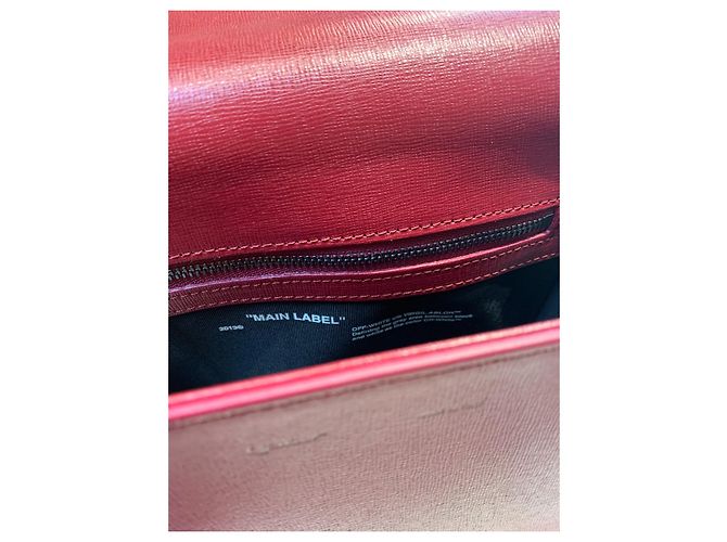 Borsa a tracolla Off White in pelle bordeaux Bordò - vista 9