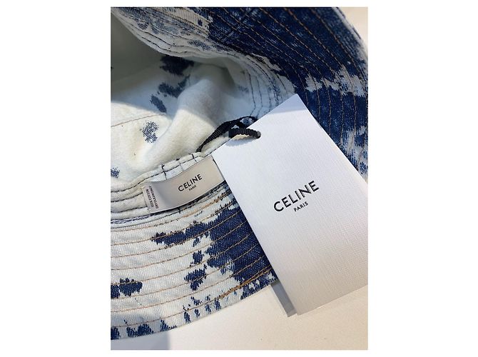 Cappello Céline Panama Stile Jeans Blu in Cotone - vista 2