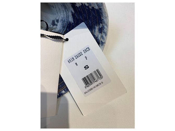 Cappello Céline Panama Stile Jeans Blu in Cotone - vista 3