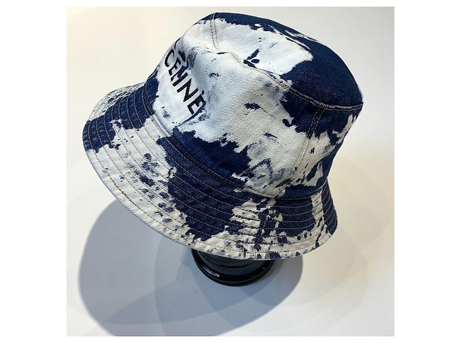 Cappello Céline Panama Stile Jeans Blu in Cotone - vista 4