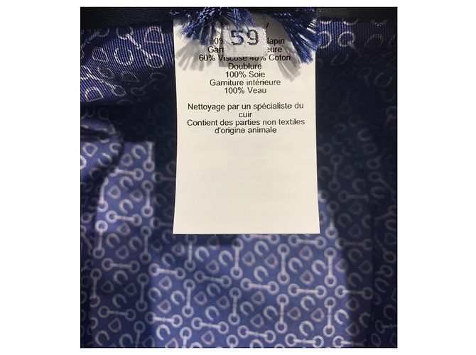 Berretto Hermès Blu Navy in Pelo di Coniglio - vista 4