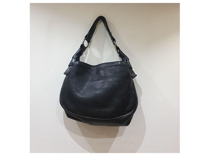 Borsa hobo Bally in pelle martellata nera Nero - vista 10