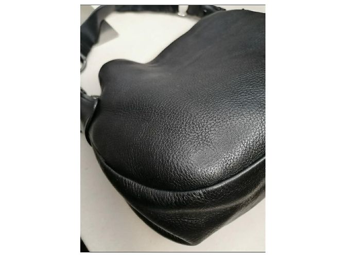 Borsa hobo Bally in pelle martellata nera Nero - vista 13