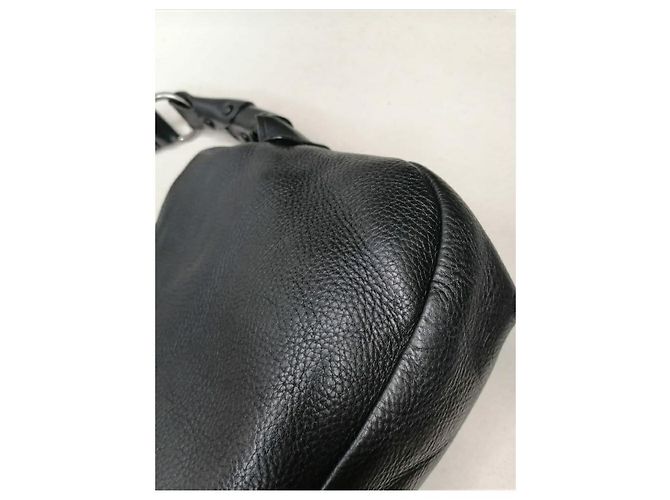 Borsa hobo Bally in pelle martellata nera Nero - vista 14