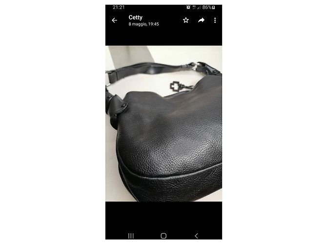 Borsa hobo Bally in pelle martellata nera Nero - vista 15