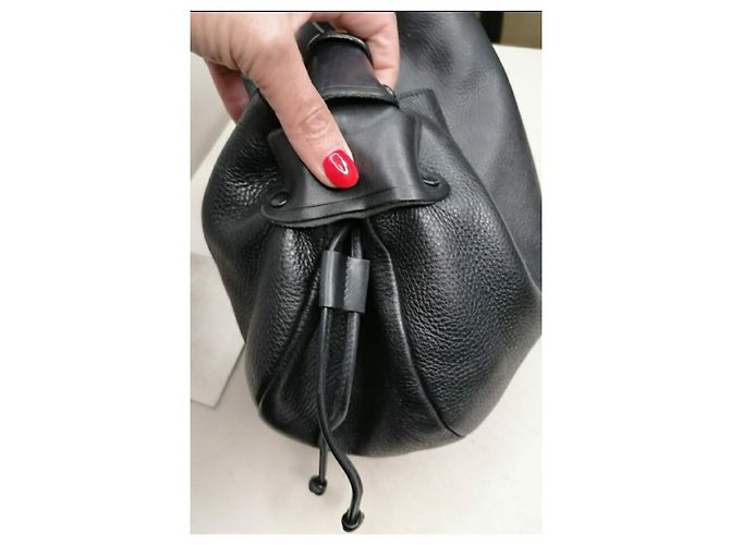 Borsa hobo Bally in pelle martellata nera Nero - vista 18