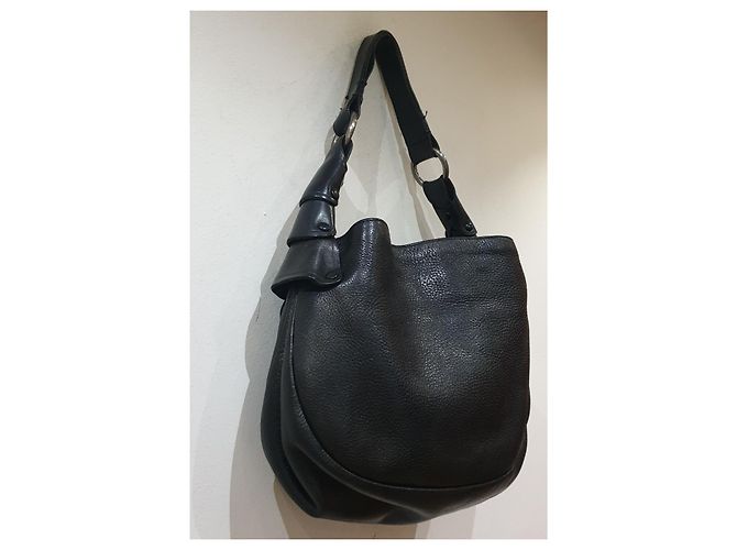 Borsa hobo Bally in pelle martellata nera Nero - vista 7