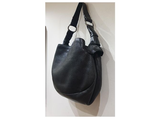 Borsa hobo Bally in pelle martellata nera Nero - vista 8