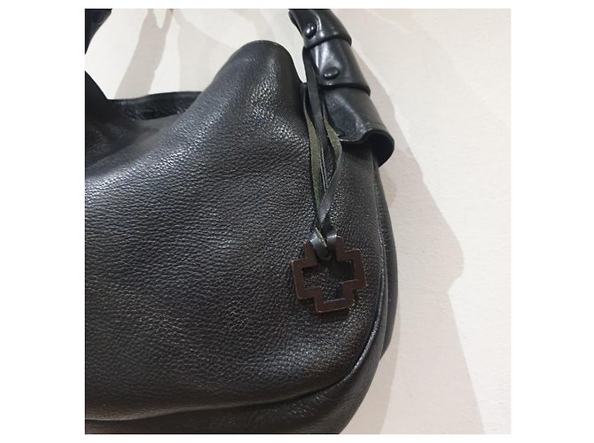 Borsa hobo Bally in pelle martellata nera Nero - vista 9