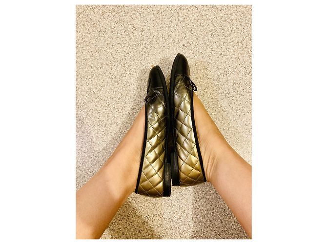 Ballerine Chanel Nero D'oro - vista 2