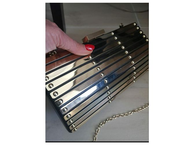 Love Moschino Moschino love borsa tracolla metallo Nero Argento - vista 9