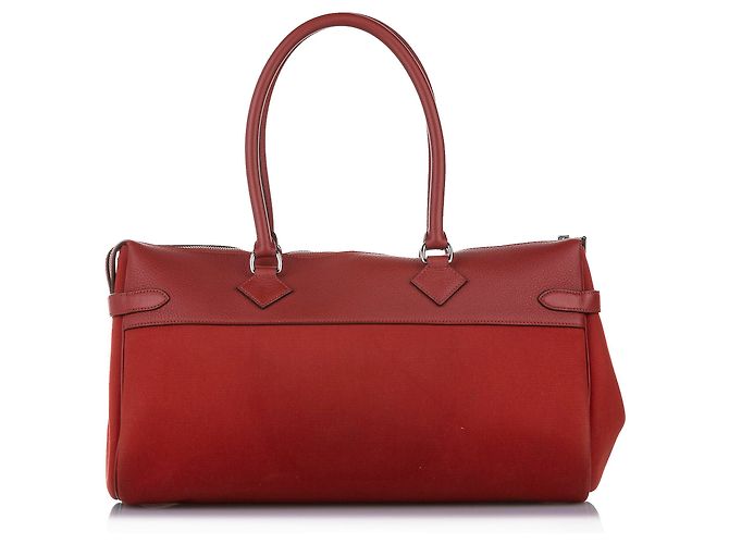 Hermès Borsa a tracolla Hermes in tela Atlas arancione Rosso - vista 3
