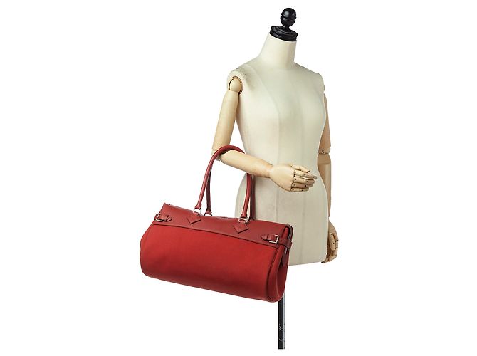 Hermès Borsa a tracolla Hermes in tela Atlas arancione Rosso - vista 6