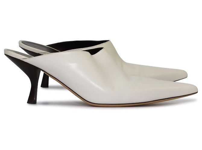 Mules de punta fina Bourgeoise de The Row en piel blanca Blanco - vista 2