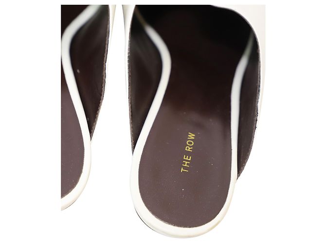 Mules de punta fina Bourgeoise de The Row en piel blanca Blanco - vista 3