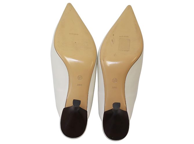 Mules de punta fina Bourgeoise de The Row en piel blanca Blanco - vista 4